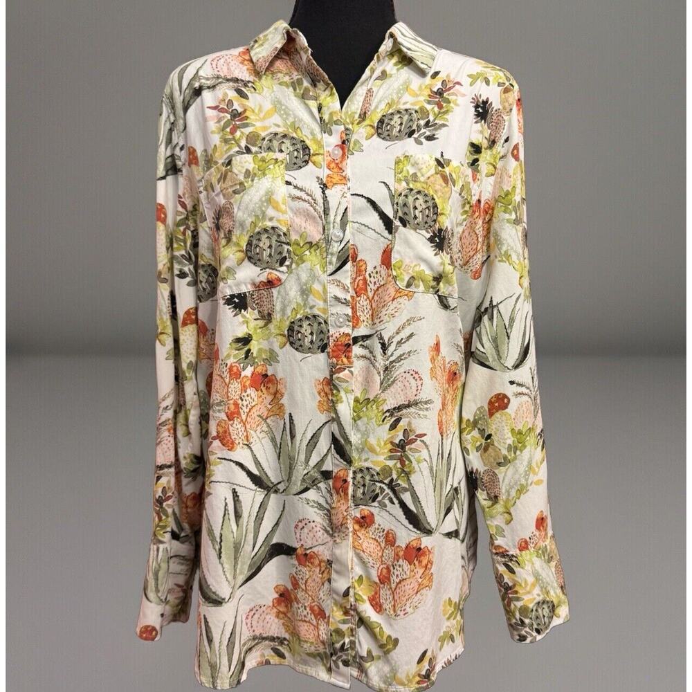 Chico's Multicolor Floral Button Down Shirt